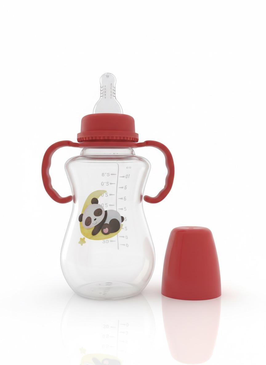 Transparent Gold Baby feeder with handle (Large)