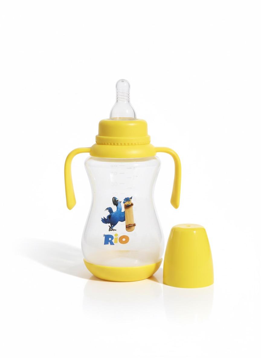 Transparent Gold Baby feeder with handle (Large)