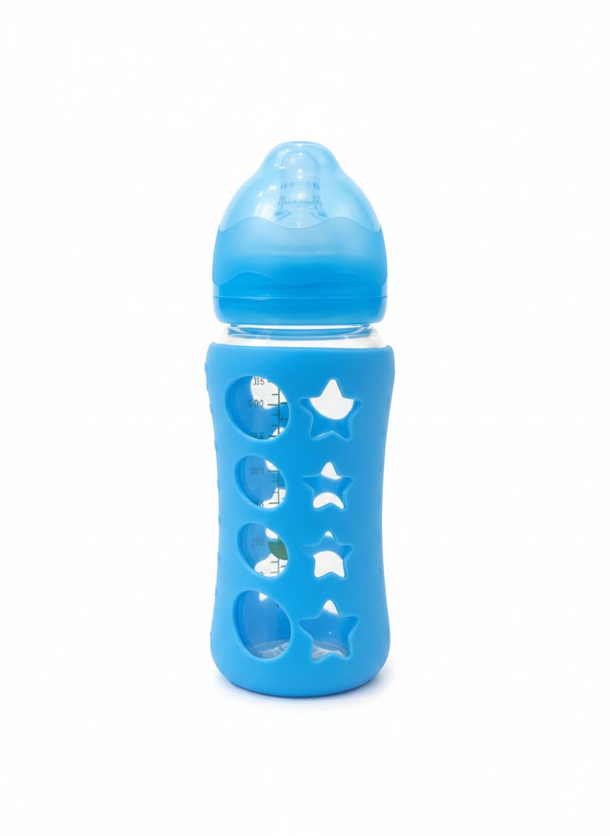 Glass Baby Feeding Bottle with silicone cover