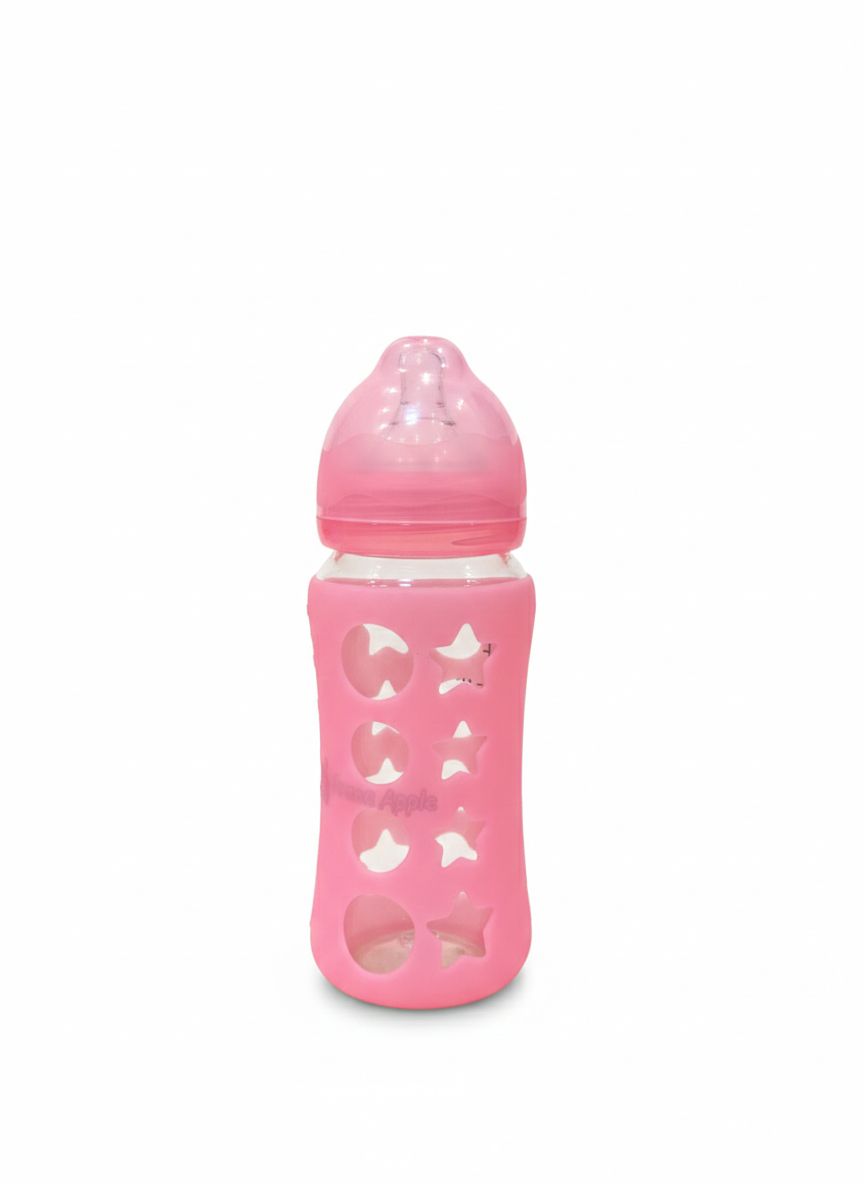 Glass Baby Feeding Bottle with silicone cover